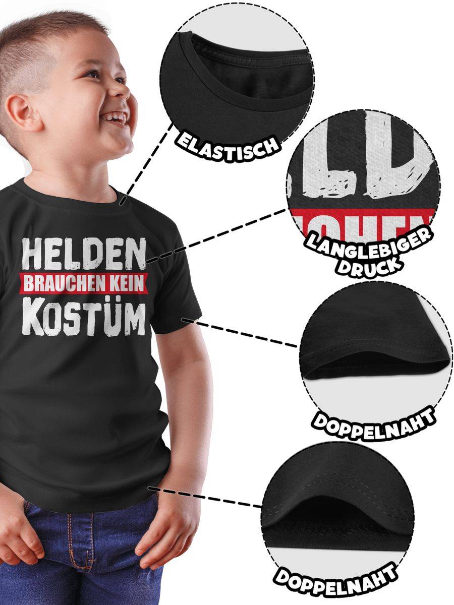 Shirtracer Helden Brauchen Kein Kostüm - Weiß: Tshirt Turnbeutel Shirtracer