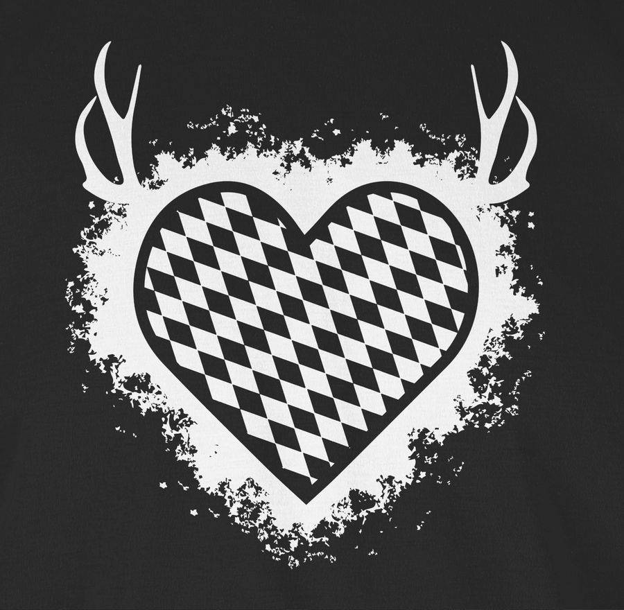 Shirtracer Herz Mit Bayrischem Muster - Weiß Shirts & Mehr Shirtracer