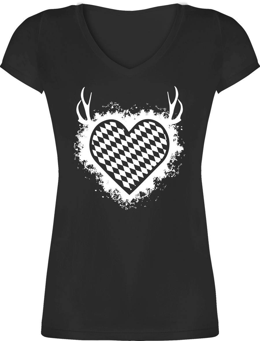 Shirtracer Herz mit Bayrischem Muster - weiß Shirts & Mehr Shirtracer