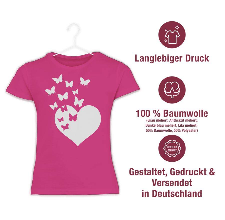 Shirtracer Herz Mit Schmetterlingen Shirts & Mehr Shirtracer