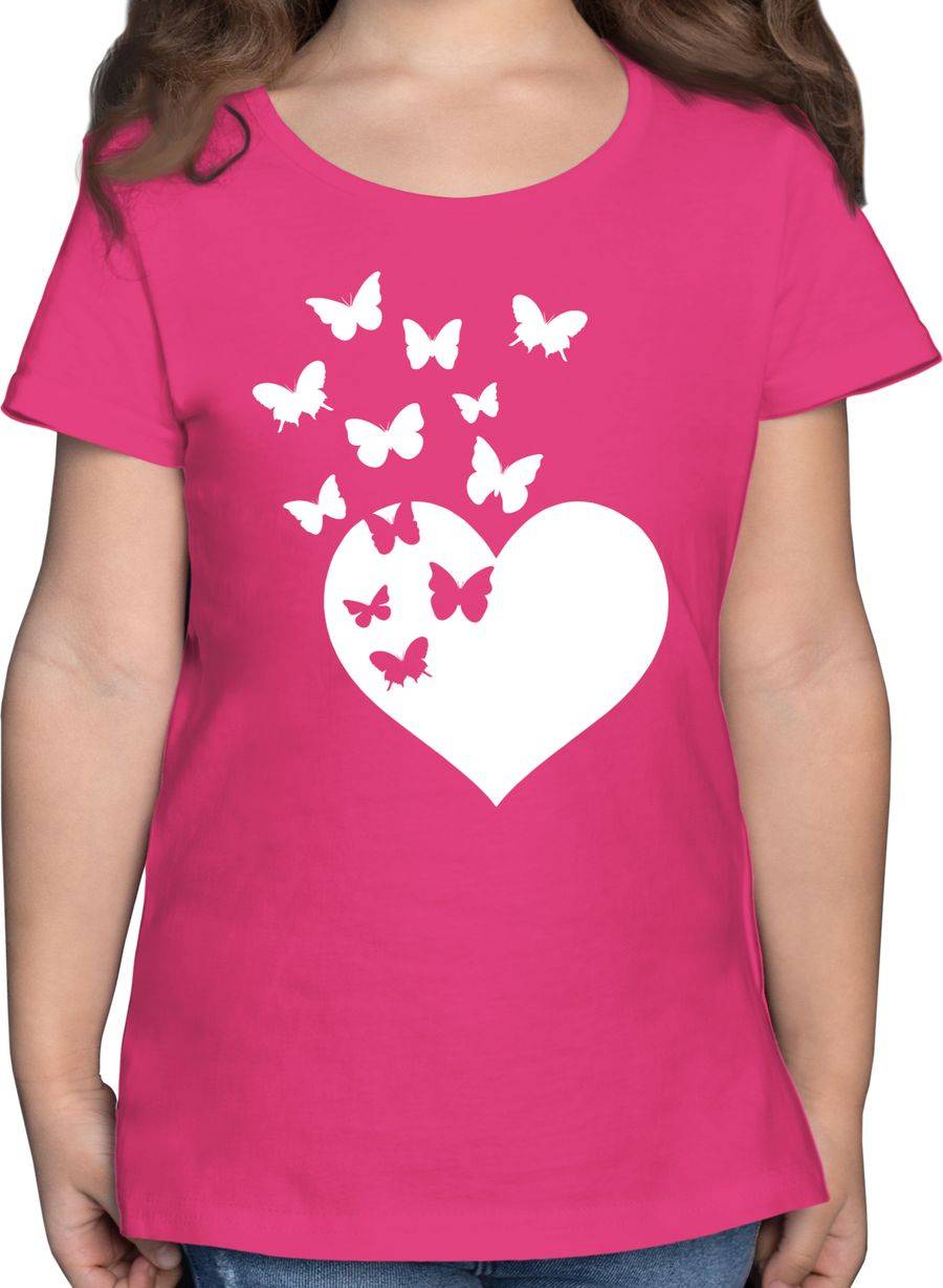 Shirtracer Herz mit Schmetterlingen Shirts & Mehr Shirtracer