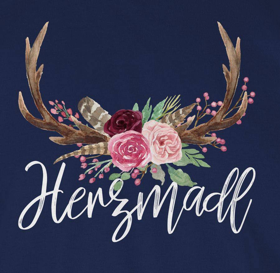 Shirtracer Herzmadl Geweih - Weißer Schriftzug: Tshirt Gym Bag Shirtracer