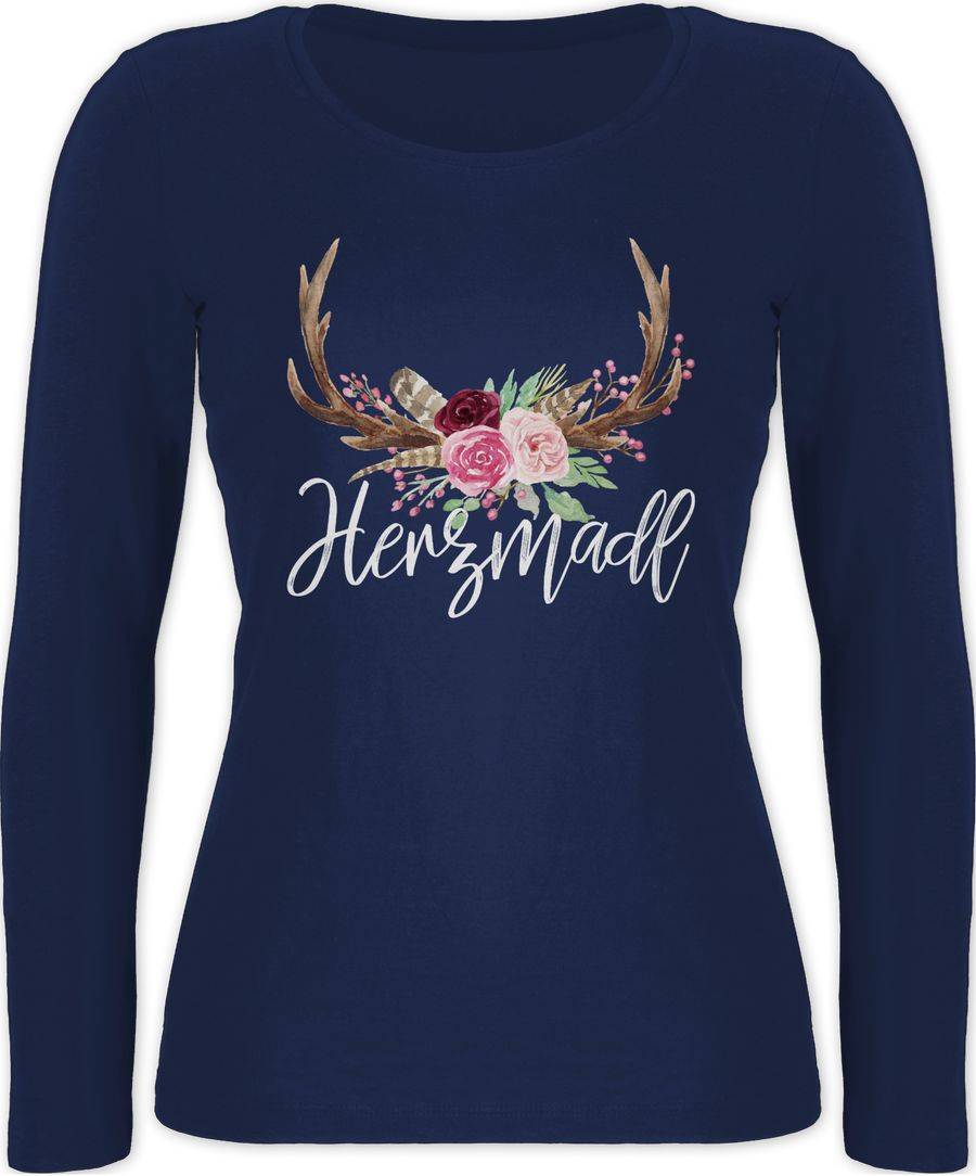 Shirtracer Herzmadl Geweih - weißer Schriftzug: Tshirt Gym Bag Shirtracer