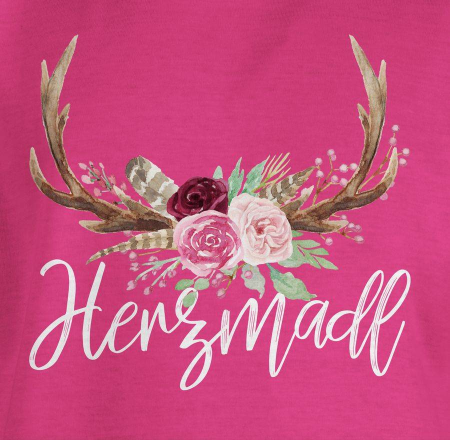 Shirtracer Herzmadl Geweih - Weißer Schriftzug: Tshirt Gym Bag Shirtracer