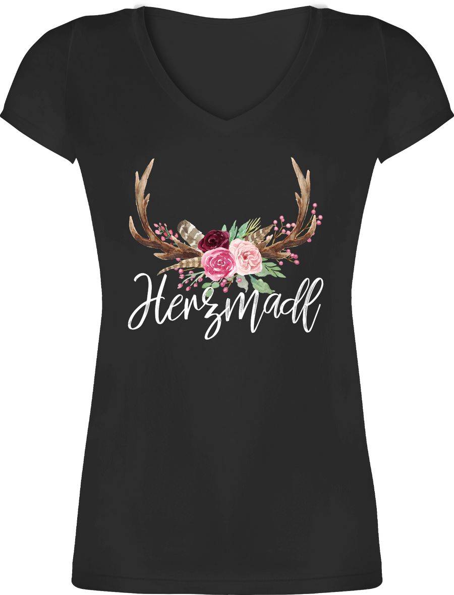 Shirtracer Herzmadl Geweih - weißer Schriftzug: Tshirt Gym Bag Shirtracer