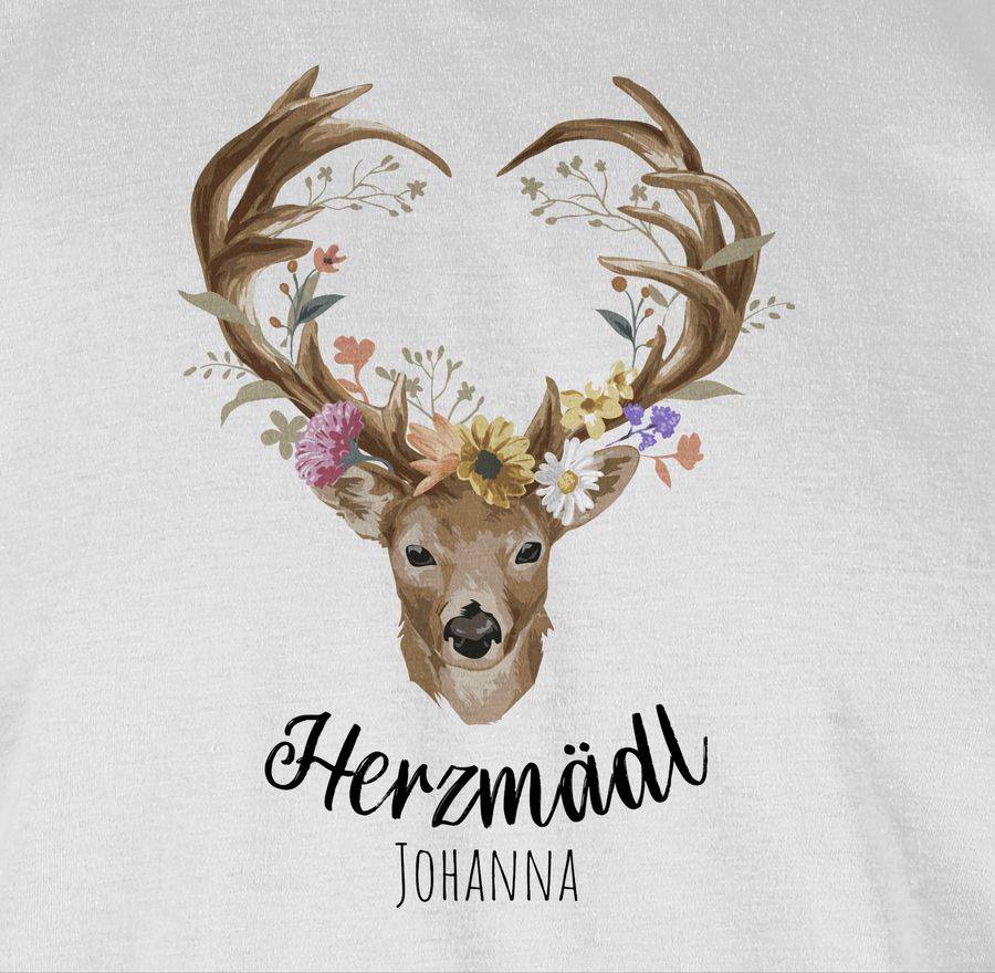Shirtracer Herzmädl Hirsch Geweih Hirschgeweih Madl Shirts & Mehr Shirtracer