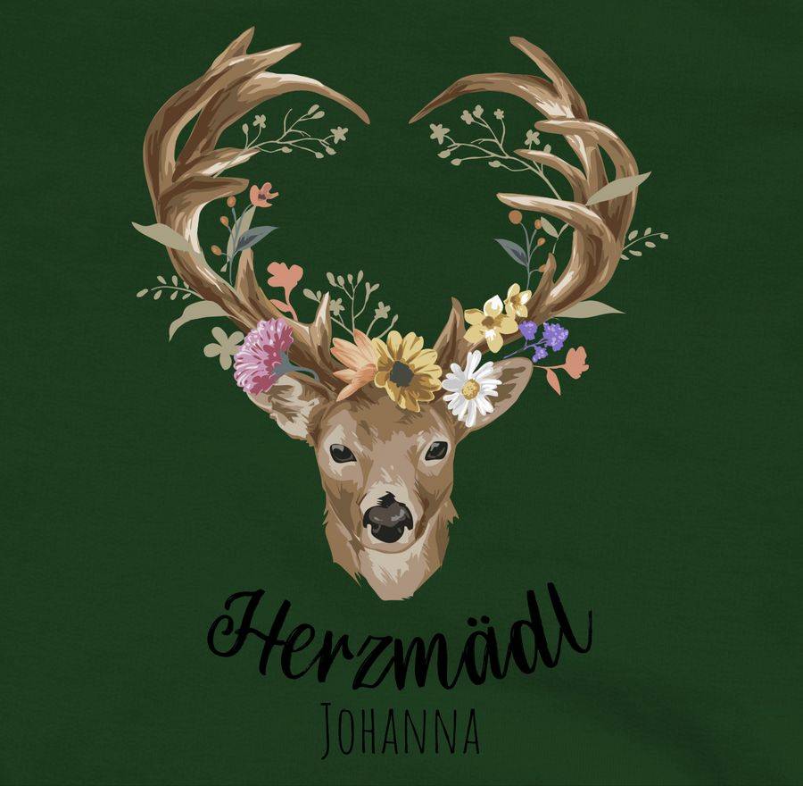 Shirtracer Herzmädl Hirsch Geweih Hirschgeweih Madl Shirts & Mehr Shirtracer