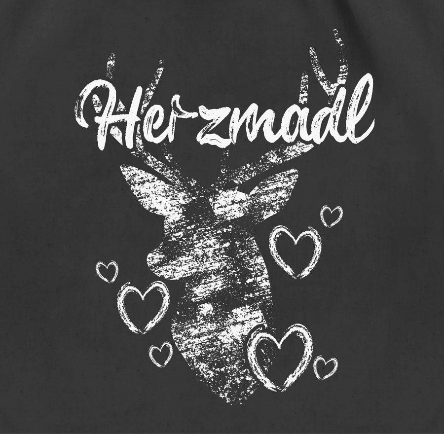 Shirtracer Herzmadl Mit Hirsch Und Herzen - Weiß Shirts & Mehr Shirtracer