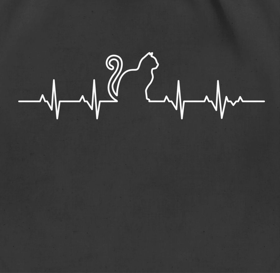 Shirtracer Herzschlag Katze: Tshirt Gym Bag Shirtracer