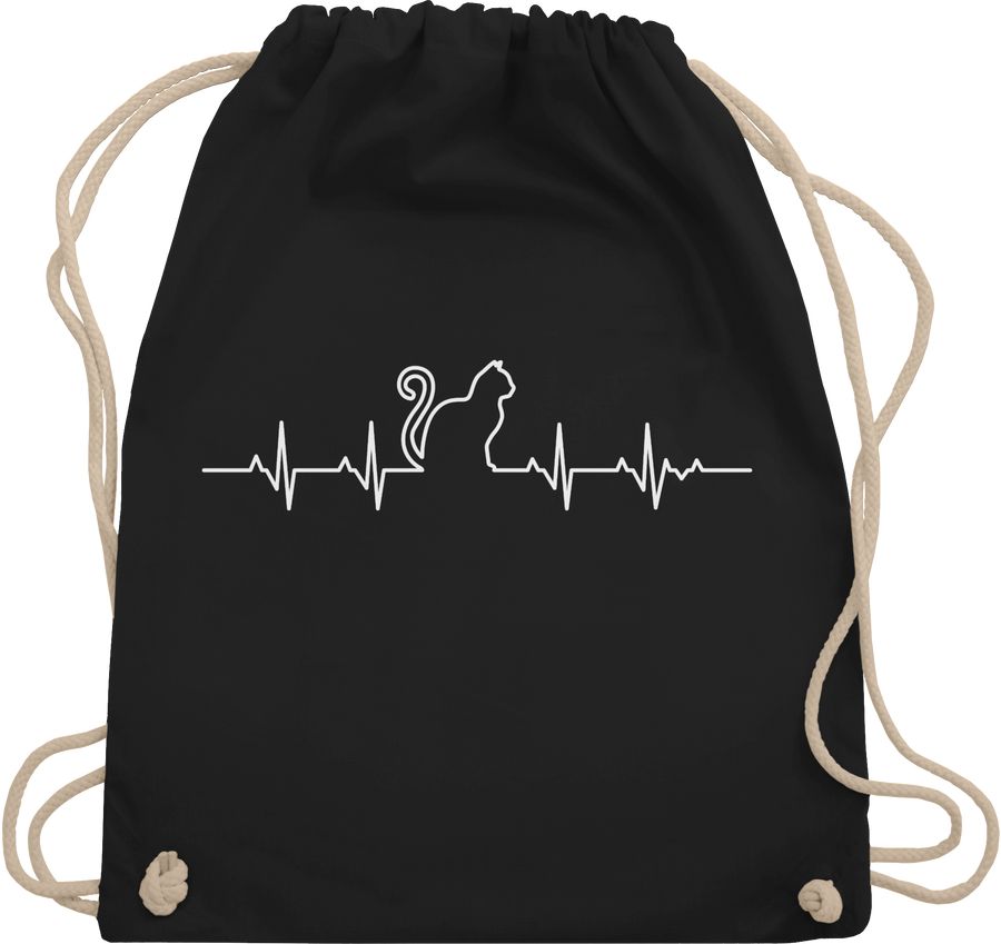 Shirtracer Herzschlag Katze: Tshirt Gym Bag Shirtracer