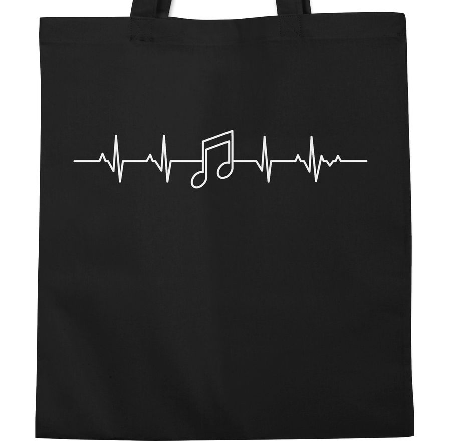 Shirtracer Herzschlag Musik Note: Tshirt Turnbeutel Shirtracer