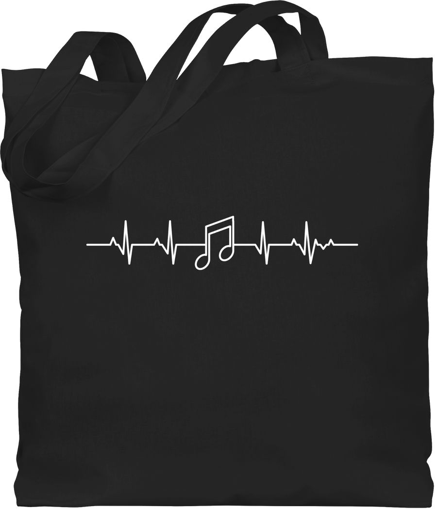 Shirtracer Herzschlag Musik Note: Tshirt Turnbeutel Shirtracer