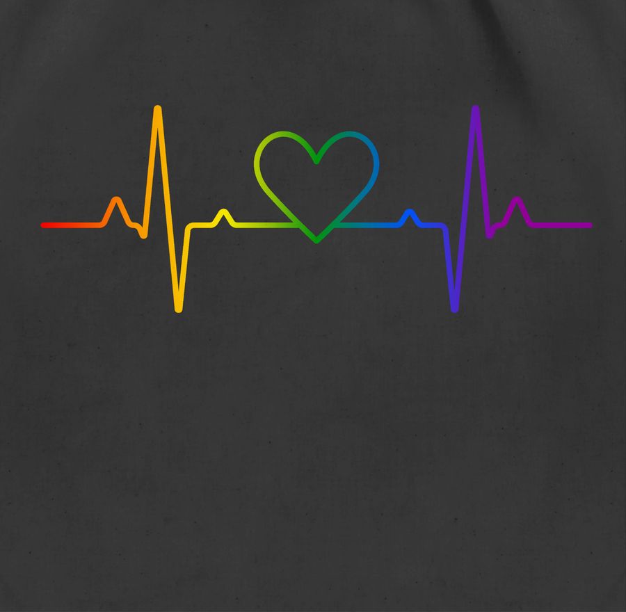 Shirtracer Herzschlag Regenbogen Pride: T-Shirt Turnbeutel Shirtracer
