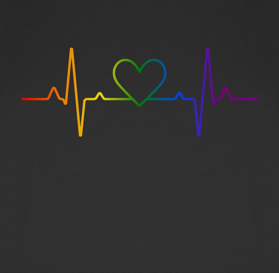 Shirtracer Herzschlag Regenbogen Pride: T-Shirt Turnbeutel Shirtracer
