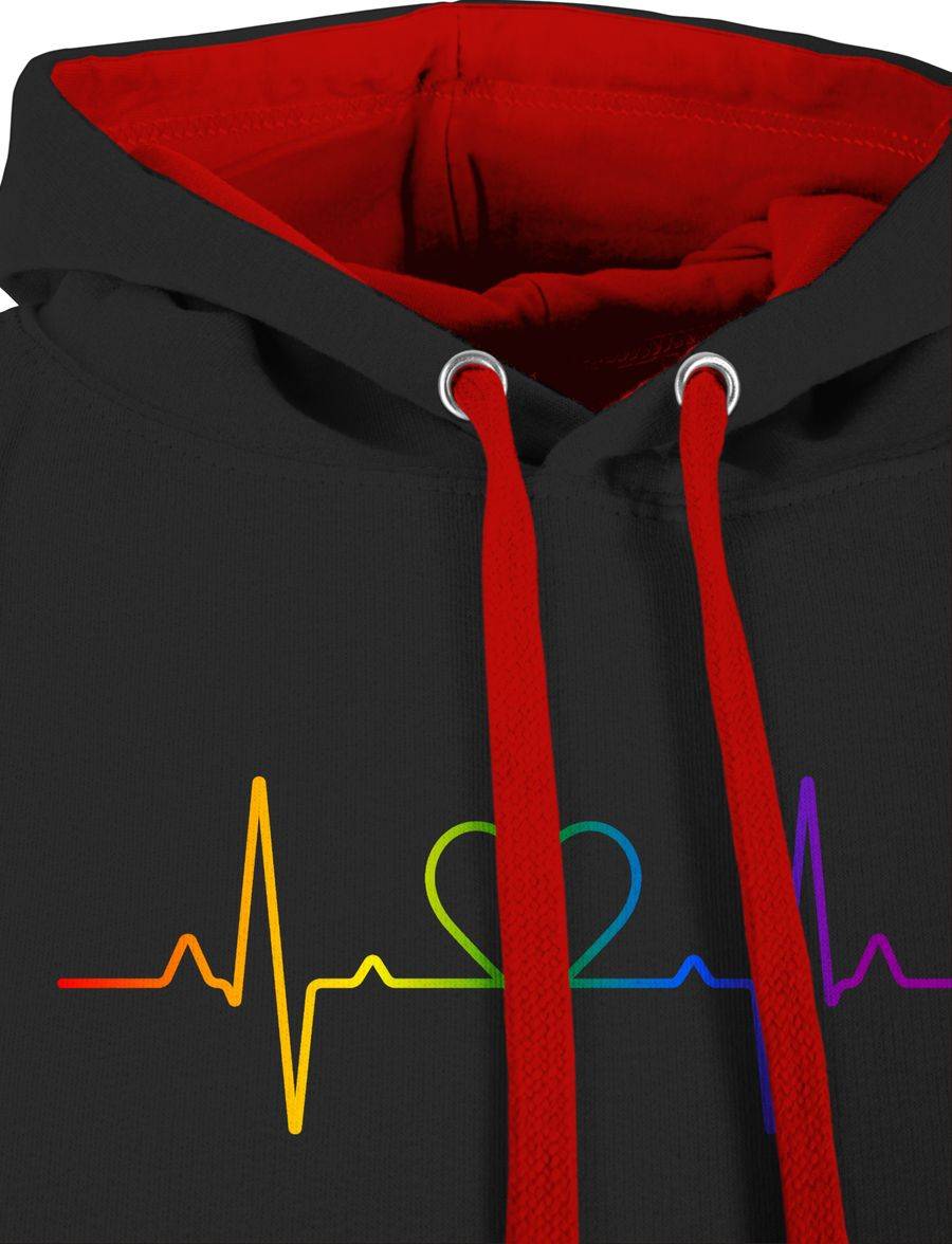 Shirtracer Herzschlag Regenbogen Pride: T-Shirt Turnbeutel Shirtracer