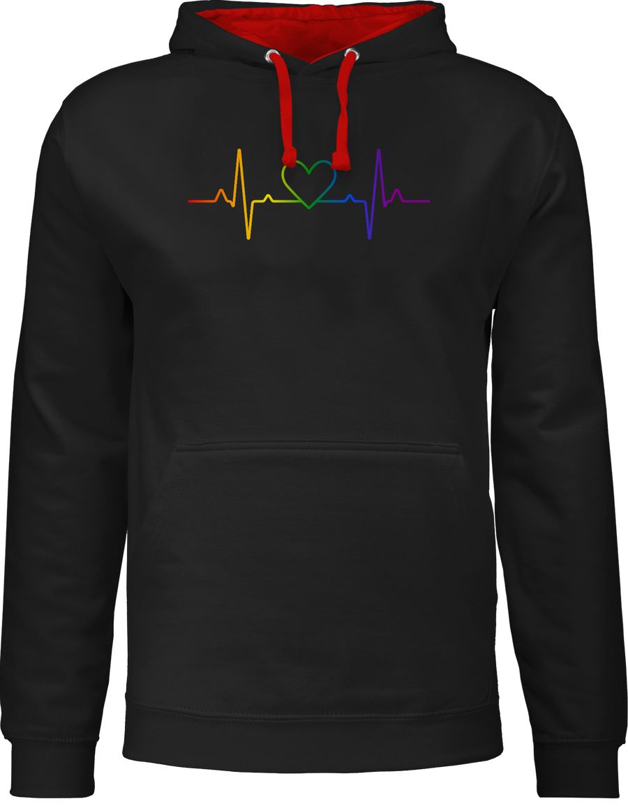 Shirtracer Herzschlag Regenbogen Pride: T-Shirt Turnbeutel Shirtracer