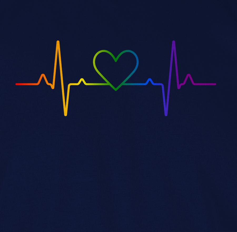 Shirtracer Herzschlag Regenbogen Pride: T-Shirt Turnbeutel Shirtracer