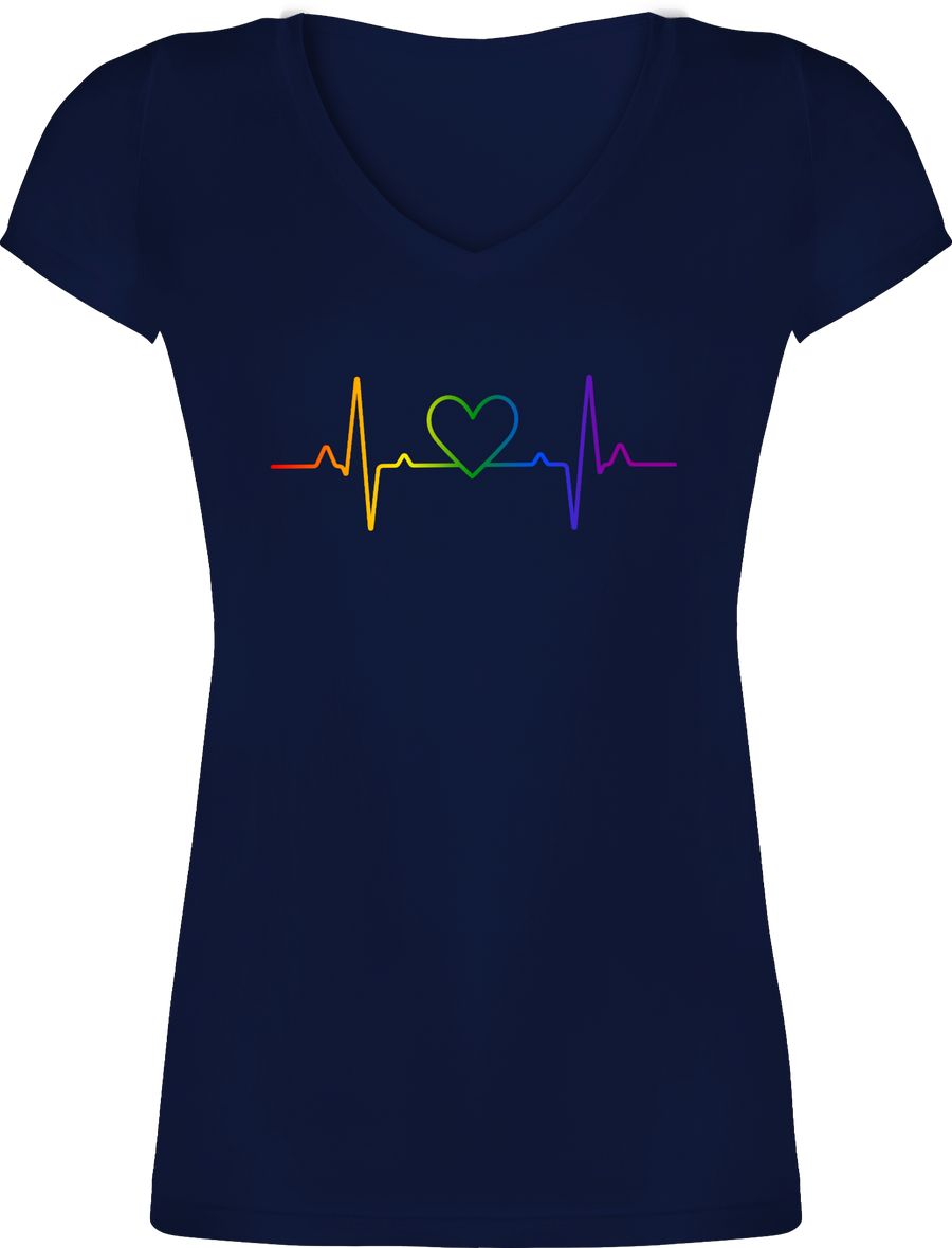 Shirtracer Herzschlag Regenbogen Pride: T-Shirt Turnbeutel Shirtracer