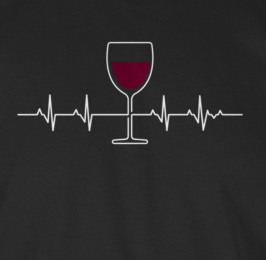 Shirtracer Herzschlag Rotwein: T-Shirt Turnbeutel Shirtracer