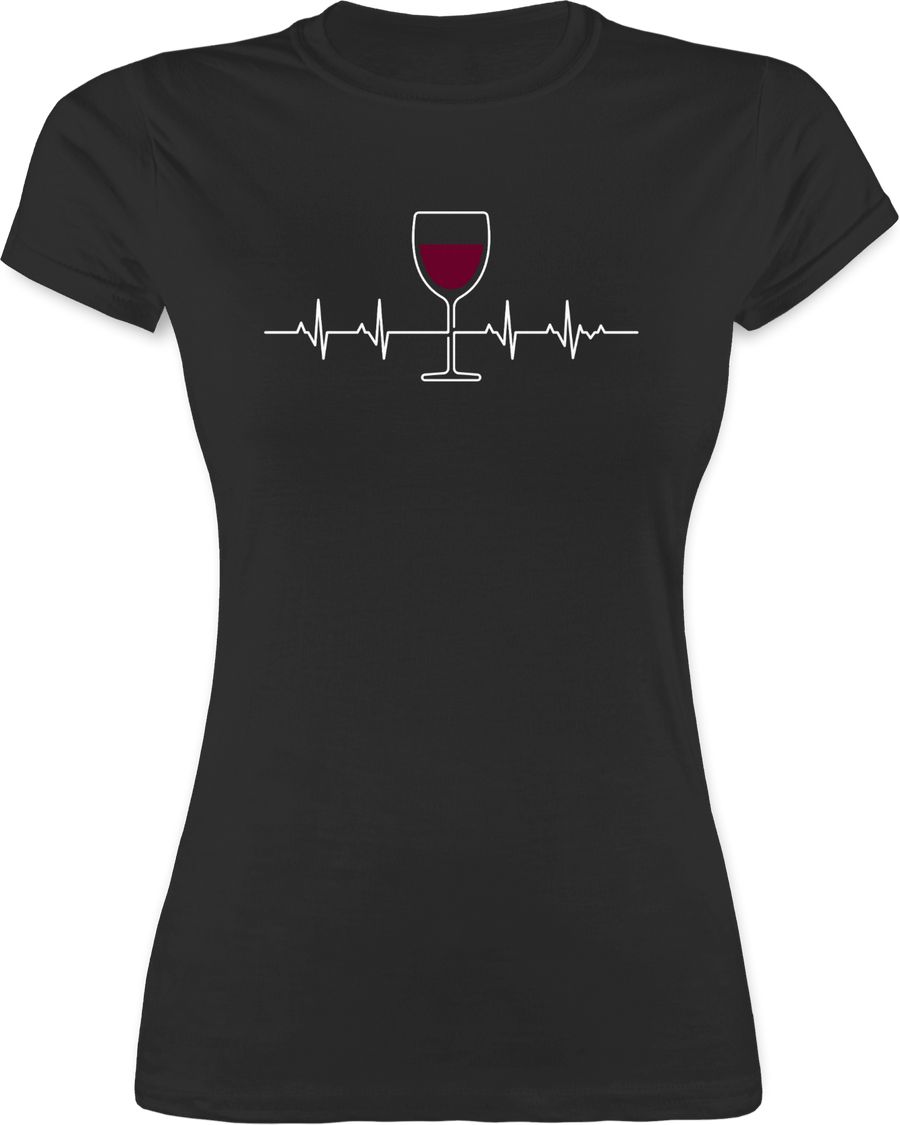 Shirtracer Herzschlag Rotwein: T-Shirt Turnbeutel Shirtracer