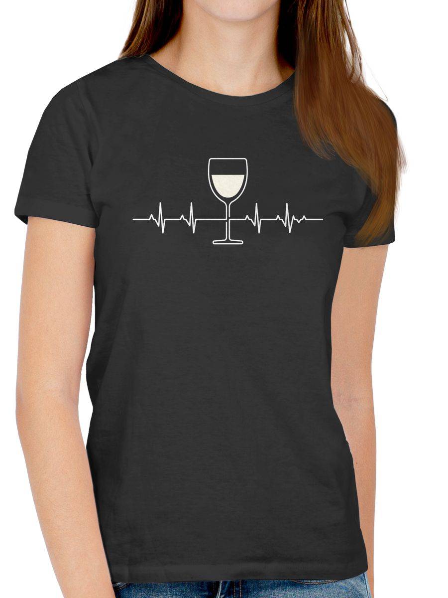 Shirtracer Herzschlag Weißwein Shirts & Mehr Shirtracer