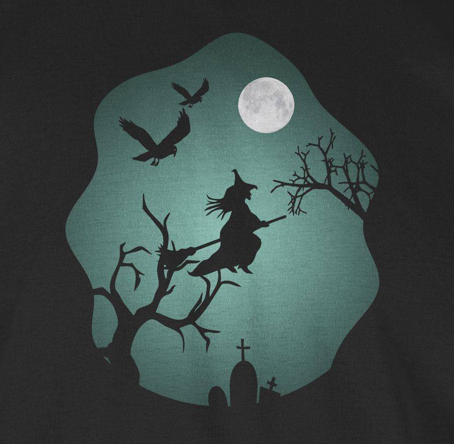 Shirtracer Hexe Mond Grusel Grün Shirts & Mehr Shirtracer