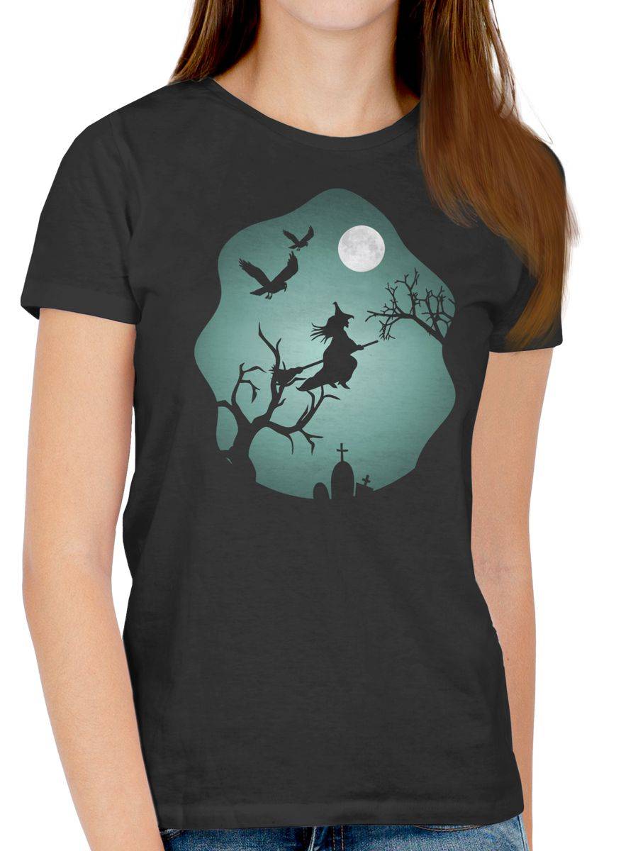 Shirtracer Hexe Mond Grusel Grün Shirts & Mehr Shirtracer