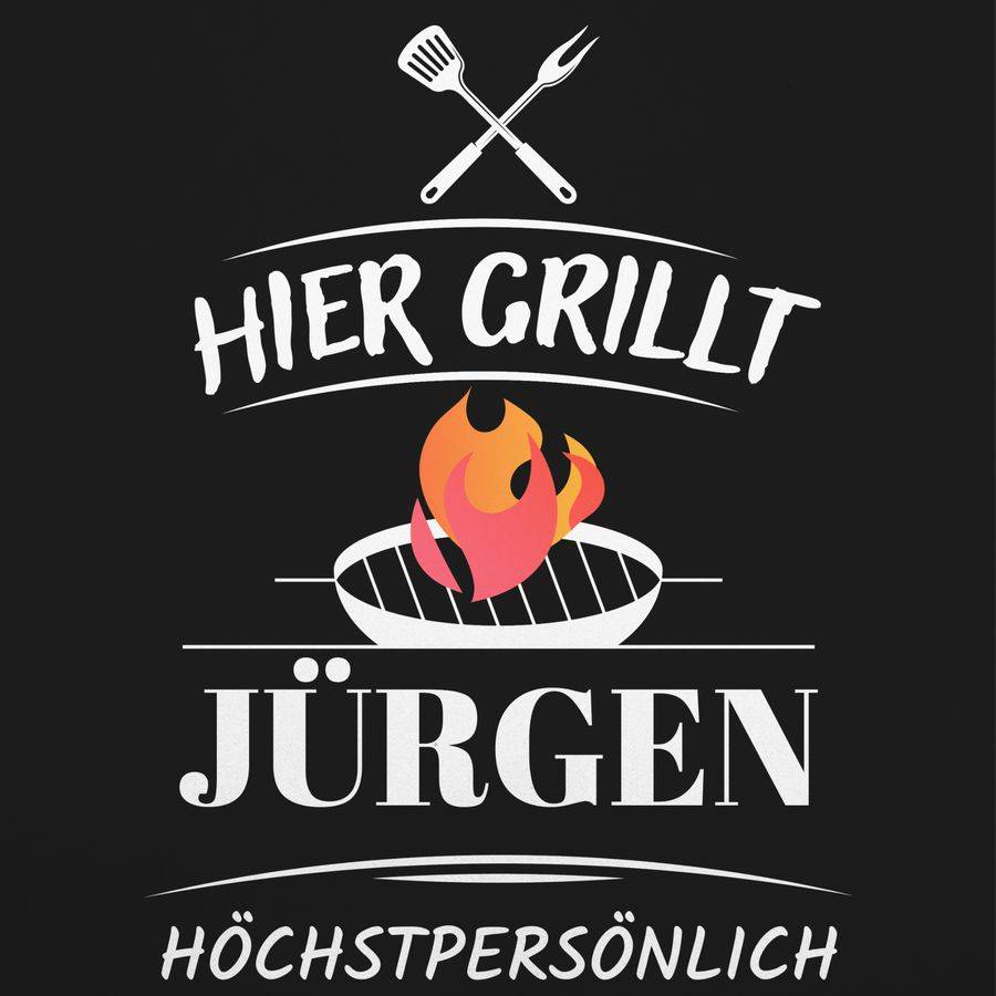 Shirtracer Hier Grillt Name Höchstpersönlich - Lustiges Geschenk Papa Vatertag Geburtstag: Shirtracer