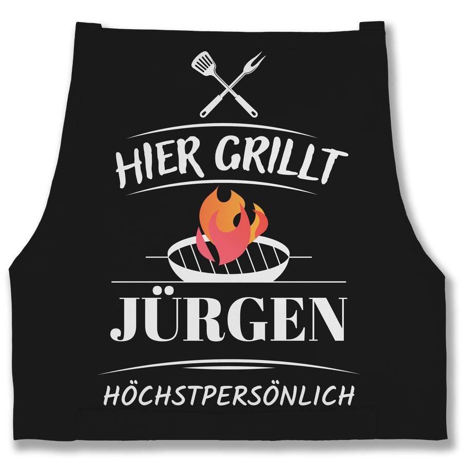 Shirtracer Hier grillt Name höchstpersönlich - Lustiges Geschenk Papa Vatertag Geburtstag: Shirtracer
