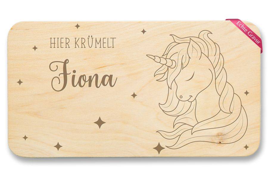 Shirtracer Hier krümelt Name - Einhornkopf Einhorn Mädchen Geschenke Kinder Shirts & Mehr Shirtracer