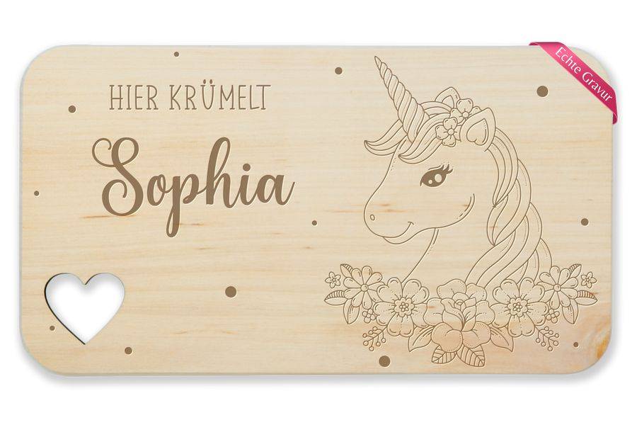 Shirtracer Hier krümelt Name Einhornkopf - Geschenke Kinder für Mädchen Unicorn Shirts & Shirtracer