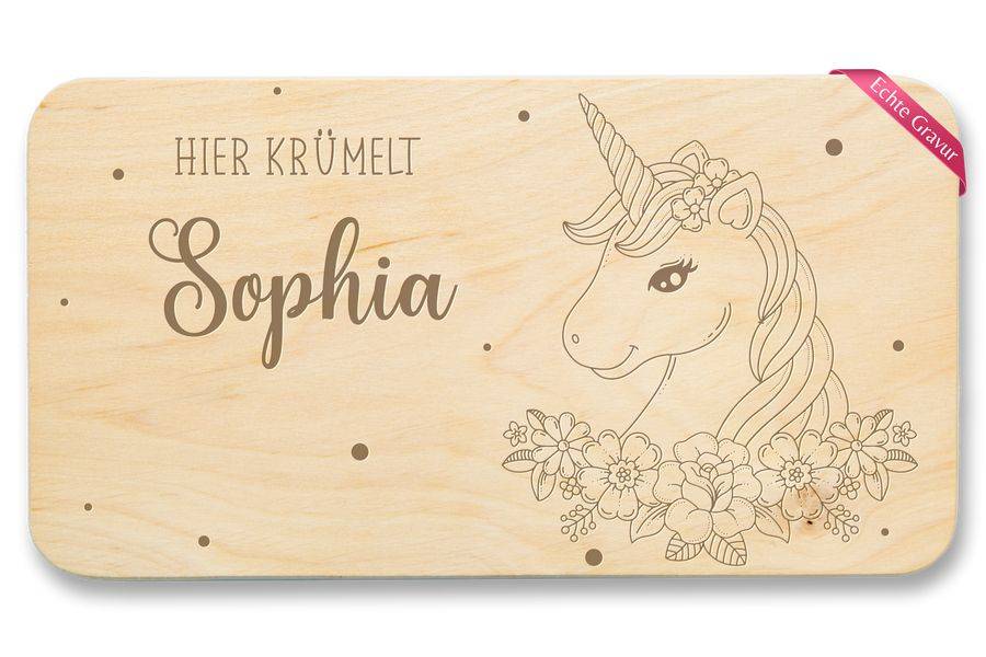 Shirtracer Hier krümelt Name Einhornkopf - Geschenke Kinder für Mädchen Unicorn Shirts & Shirtracer