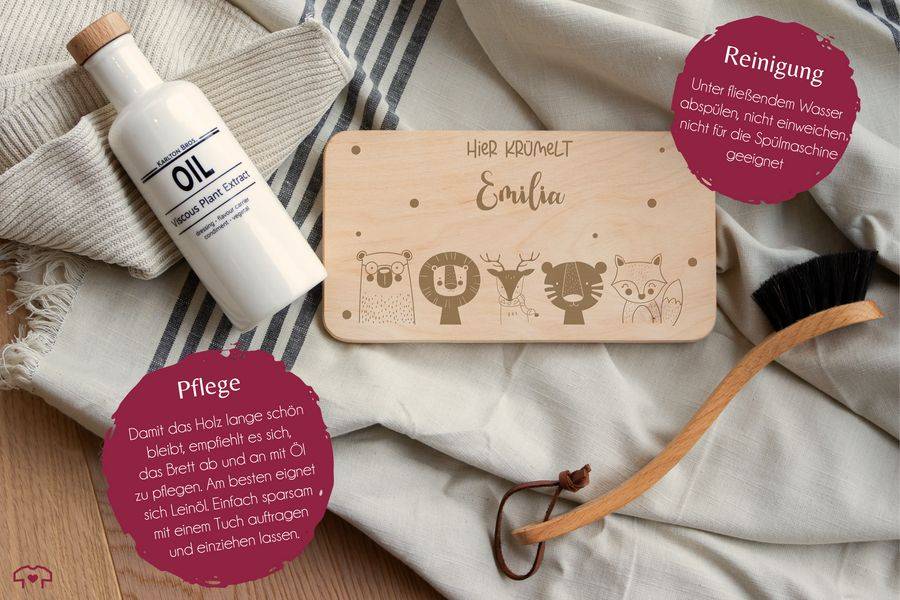 Shirtracer Hier Krümelt Name Mit Tieren - Bär Löwe Reh Tiger Fuchs Shirts & Mehr Shirtracer