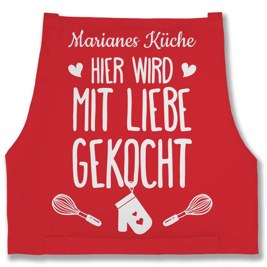 Shirtracer Hier wird mit Liebe gekocht mit Name Shirts & Mehr Shirtracer