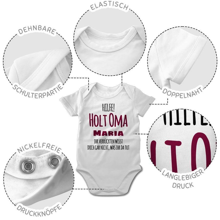 Shirtracer Hilfe Holt Oma - Geschenk Zur Geburt Omi: Tshirt Turnbeutel Shirtracer