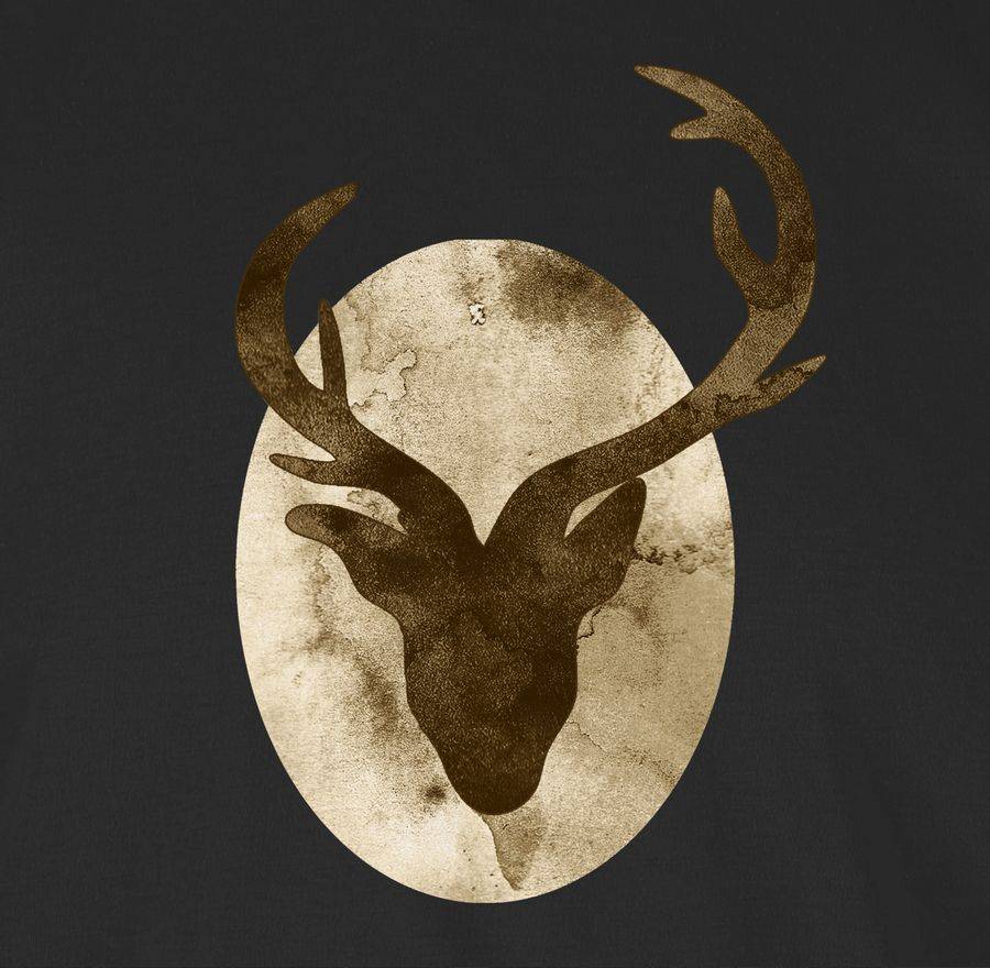 Shirtracer Hirsch - Aquarellsilhouette: T-Shirt Turnbeutel Shirtracer