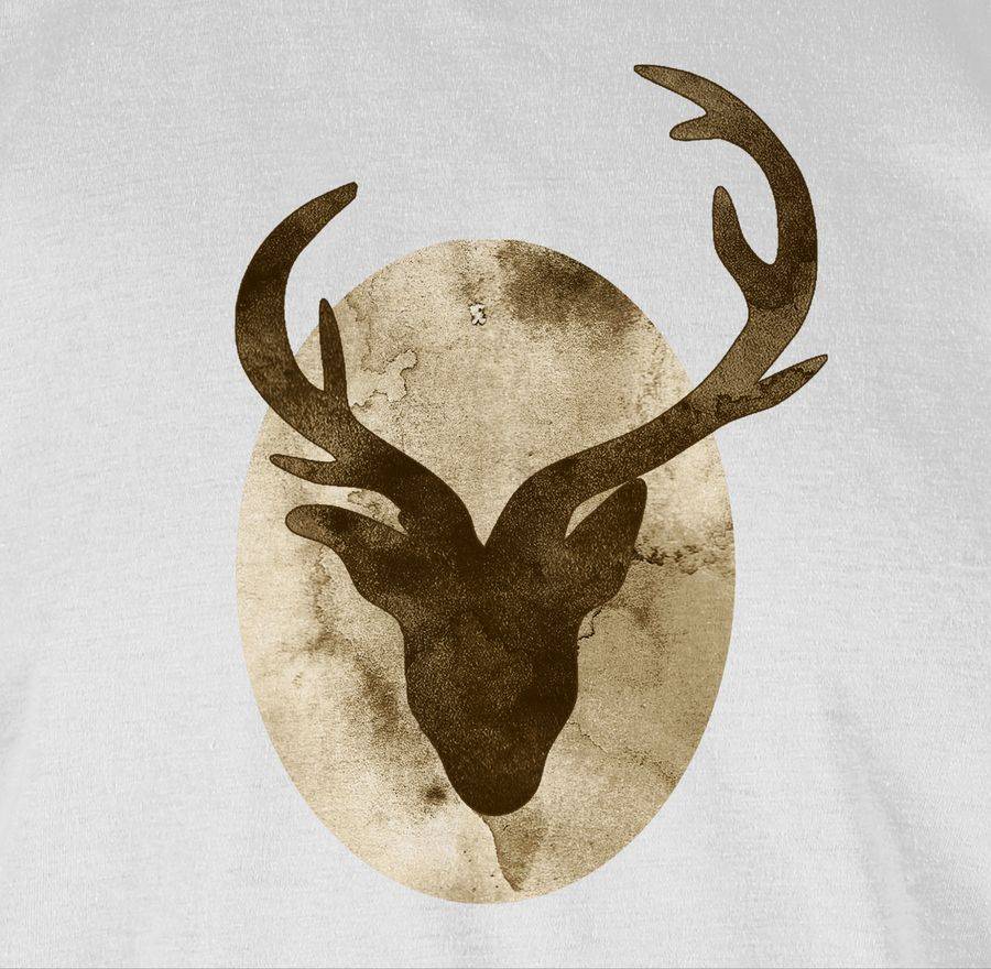 Shirtracer Hirsch - Aquarellsilhouette: T-Shirt Turnbeutel Shirtracer