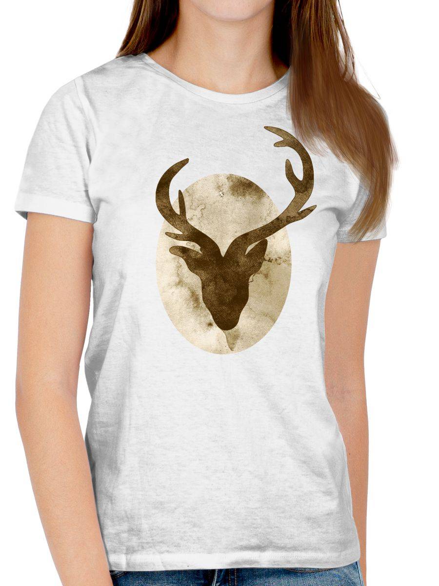 Shirtracer Hirsch - Aquarellsilhouette: T-Shirt Turnbeutel Shirtracer