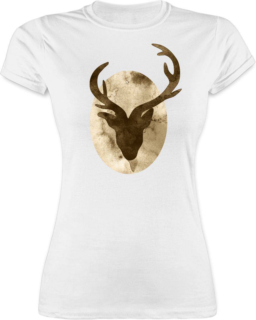 Shirtracer Hirsch - Aquarellsilhouette: T-Shirt Turnbeutel Shirtracer