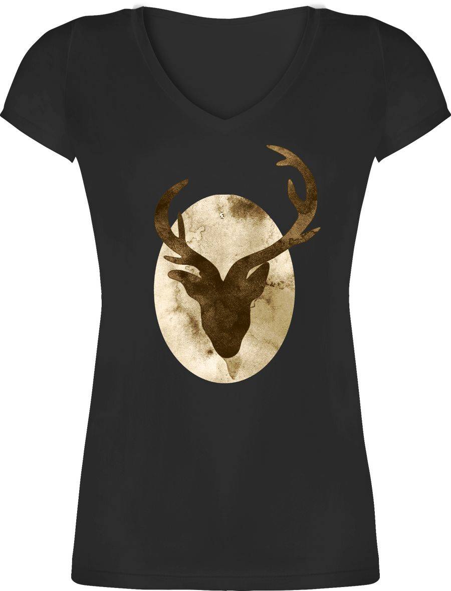 Shirtracer Hirsch - Aquarellsilhouette: T-Shirt Turnbeutel Shirtracer