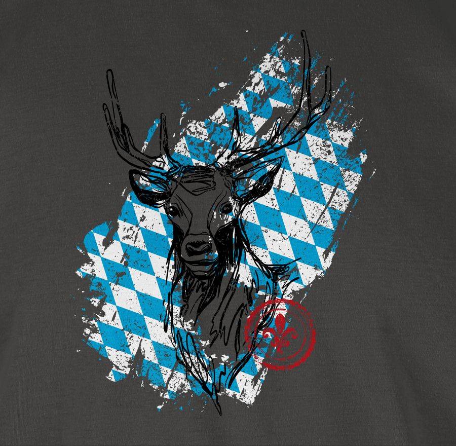 Shirtracer Hirsch Mit Bayrischem Muster Shirts & Mehr Shirtracer