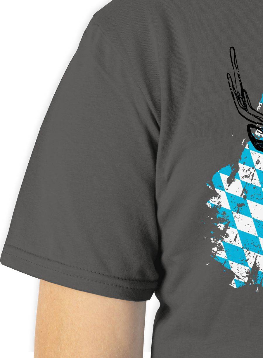 Shirtracer Hirsch Mit Bayrischem Muster Shirts & Mehr Shirtracer