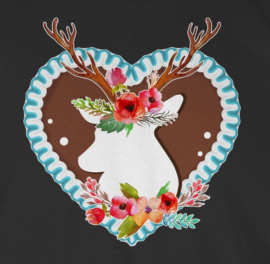 Shirtracer Hirsch Mit Blumen Oktoberfest: T-Shirt Gym Bag Shirtracer