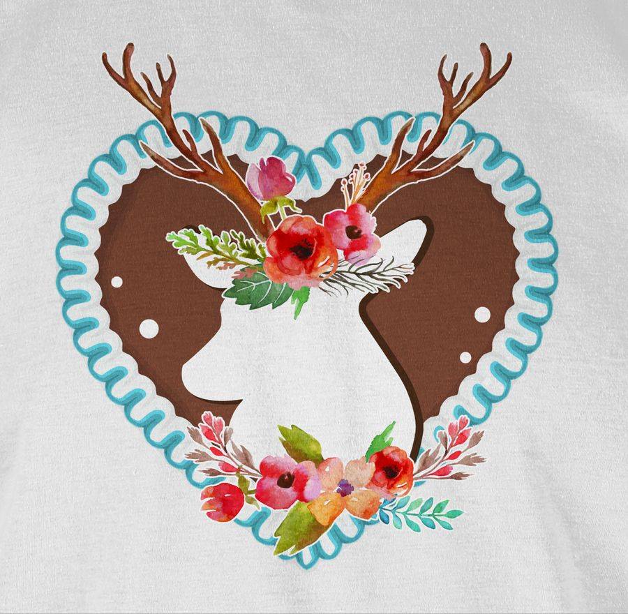 Shirtracer Hirsch Mit Blumen Oktoberfest: T-Shirt Gym Bag Shirtracer
