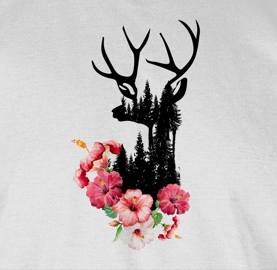 Shirtracer Hirsch Mit Blumen Shirts & Mehr Shirtracer