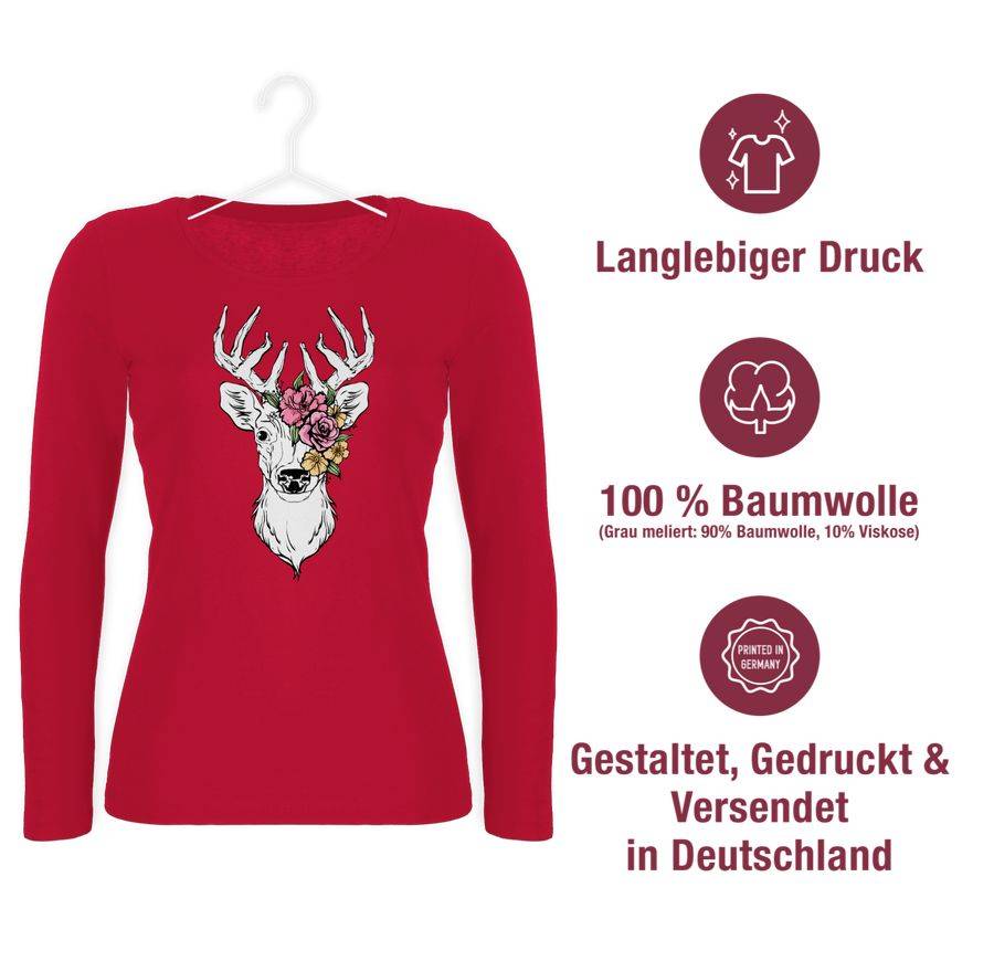 Shirtracer Hirsch Mit Bunten Blumen Shirts & Mehr Shirtracer