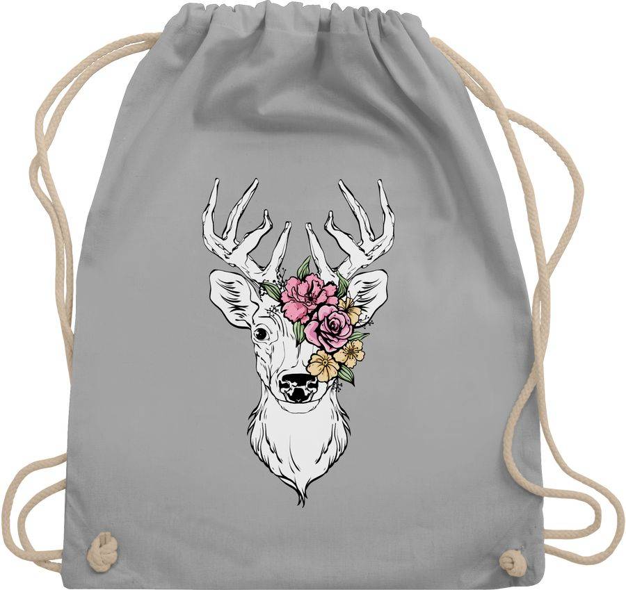 Shirtracer Hirsch mit bunten Blumen Shirts & Mehr Shirtracer