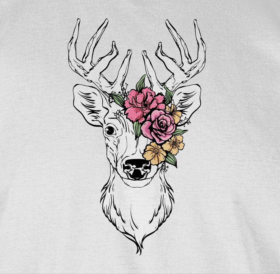 Shirtracer Hirsch Mit Bunten Blumen Shirts & Mehr Shirtracer