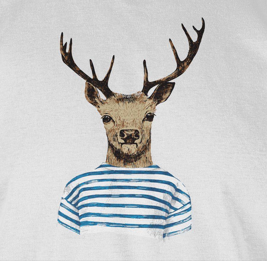 Shirtracer Hirsch Mit Gestreiftem Shirt: T-Shirt Gym Bag Shirtracer