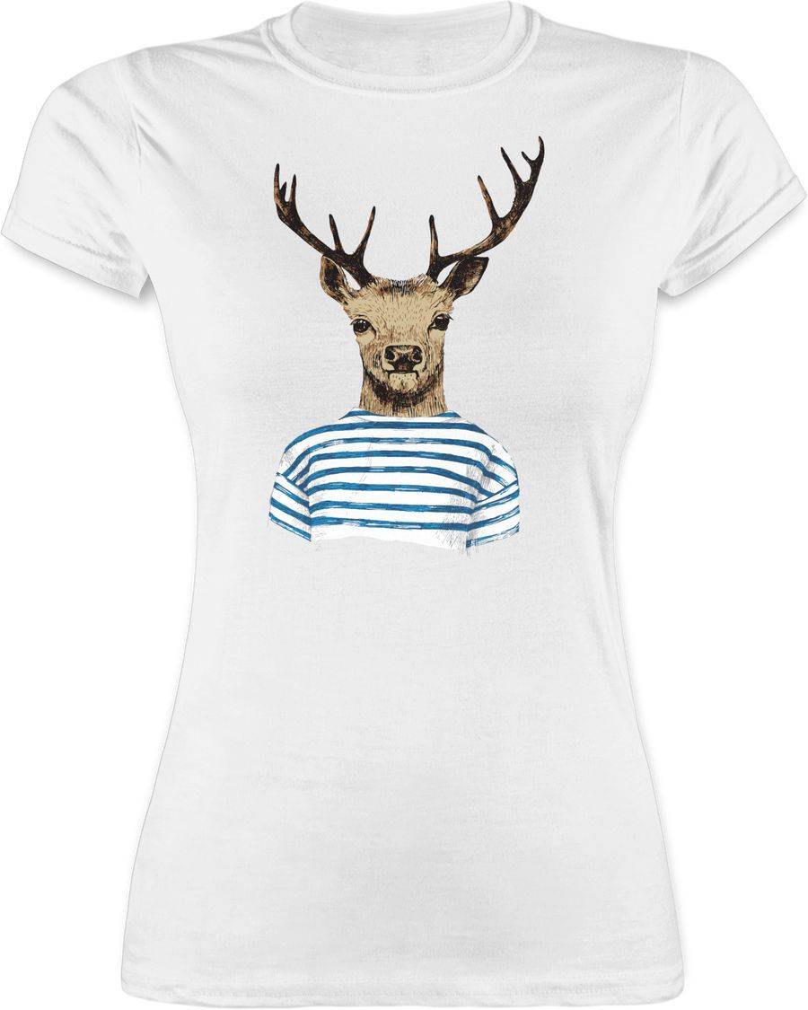 Shirtracer Hirsch mit gestreiftem Shirt: T-Shirt Gym Bag Shirtracer